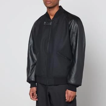 推荐Y-3 Brushed Felt and Faux Leather Varsity Jacket商品