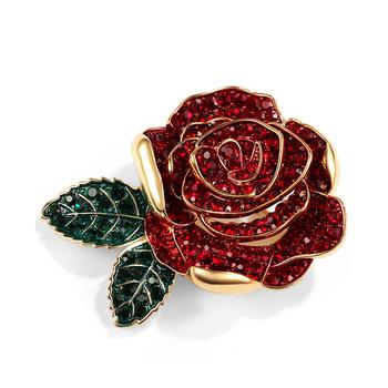 商品Gold-Tone Colored Crystal Rose Pin, Created for Macy's图片