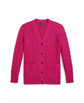 Ralph Lauren | Girls 7-16 Cable V-Neck Cardigan,商家Macy's,价格¥552