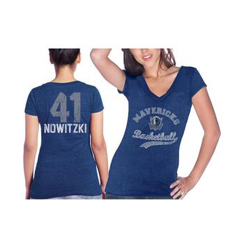 Majestic, Majestic | Women's Threads Dirk Nowitzki Blue Dallas Mavericks Name & Number Tri-Blend T-shirt商品图片 7.4折