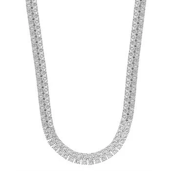 Macy's | Men's Diamond 24" Double Row Necklace (1 ct. t.w.) in Sterling Silver or 14k Gold-Plated Silver,商家Macy's,价格¥14870