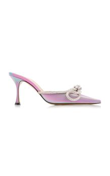 推荐Mach & Mach - Women's Double-Bow Crystal-Embellished Leather Mules - Light Pink - IT 35 - Moda Operandi商品