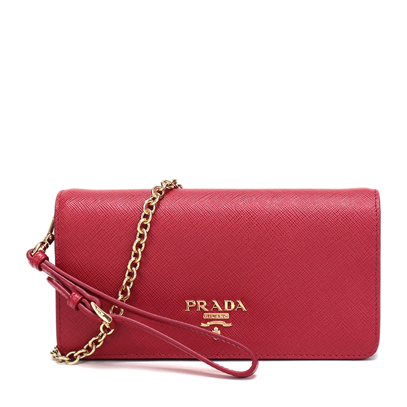 Prada | Prada 普拉达 女士红色牛皮手拿包单肩包小方包链条包 1DH029-QWA-F068Z商品图片,独家减免邮费