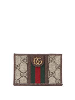 product GG-jacquard coated-canvas and leather cardholder image