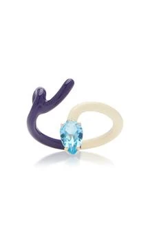 Bea Bongiasca | Bea Bongiasca - B 9K Yellow Gold Topaz Enameled Vine Ring - Multi - US 5 - Moda Operandi - Gifts For Her,商家Fashion US,价格¥5707