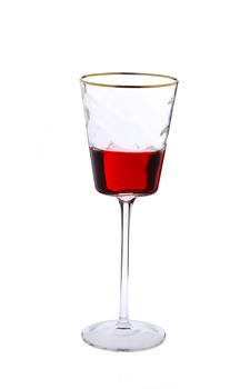 商品Classic Touch Decor | Set of 6 Pebble Glass Wine Glasses with Gold Rim,商家Premium Outlets,价格¥489图片