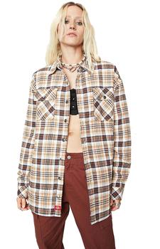迪克斯, DICKIES | Oversized Snap Flannel Shirt - Ginger Plaid商品图片 5.5折