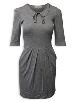 [二手商品] Sandro | Sandro Pleated Bow Mini Dress In Grey Viscose商品图片,