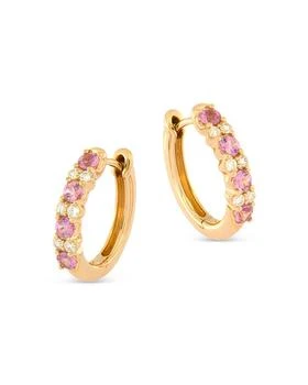 Bloomingdale's Fine Collection | Bloomingdale's Pink Sapphire & Diamond Hoop Earrings in 14K Pink Gold - 100% Exclusive,商家Bloomingdale's,价格¥16450