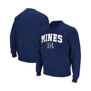 Colosseum | Men's Navy Colorado School of Mines Orediggers Arch Over Logo Pullover Sweatshirt商品图片,