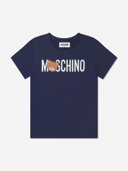 推荐Moschino Navy Kids Bear Logo T-Shirt商品