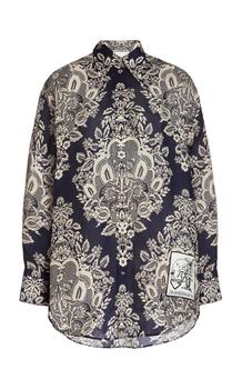 推荐Zimmermann - Women's Pattie Floral Cotton Shirt - Navy - Moda Operandi商品