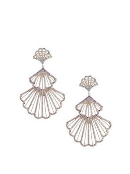 Eye Candy LA | Luxe Goldtone & Crystal Atlantis Shell Drop Earrings商品图片,5折
