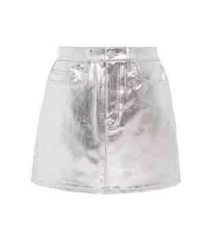 FRAME | Le Mini Skirt金属感牛仔半身裙商品图片,
