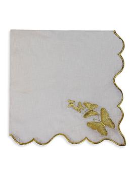 商品Nomi K | Butterfly Embroidered Linen Napkin Set of 4,商家Saks Fifth Avenue,价格¥1511图片