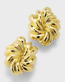 NM Estate | Estate Dunay 18K Yellow Gold Hammered and Faceted Finish Floral Swirl Earrings,商家Neiman Marcus,价格¥73536