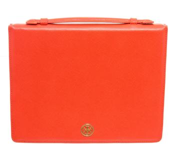 了解tory burch robinson, [二手商品] Tory Burch | Tory Burch Orange Leather Robinson Flip Tablet Case商品图片 5折