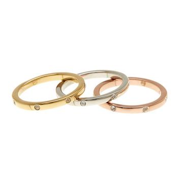 product Adornia Three Band Dotted Eternity Band Set Gold Plated Brass image