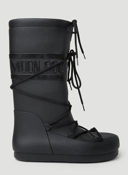 推荐Icon Rubber High Rain Boots in Black商品