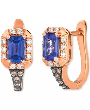 Le Vian | Tanzanite (1 ct. t.w.) & Diamond (1/4 ct. t.w.) Hoop Earrings in 14k Rose Gold,商家Macy's,价格¥34387