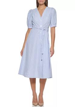 Tommy Hilfiger | Women's Puff Sleeve Eden Stripe Shirt dress商品图片,5折