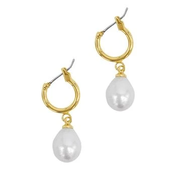 ADORNIA | Adornia Pearl Huggie Drop Earrings gold 2.1折, 独家减免邮费