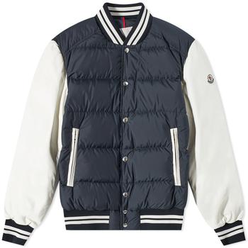 商品Moncler | Moncler Ventoux Leather Sleeve Down Bomber Jacket,商家END. Clothing,价格¥21307图片