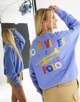 商品Polo Ralph Lauren good vibes sweatshirt in blue,商家ASOS,价格¥1423图片