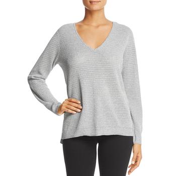 推荐NYDJ Women's Metallic Lurex Double V Long Sleeve Sweater商品