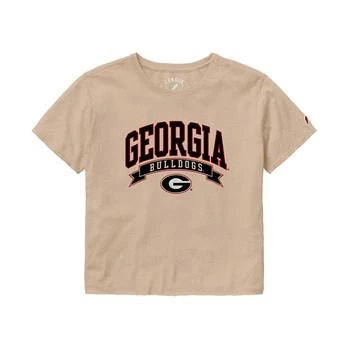 League Collegiate Wear | Women's Tan Georgia Bulldogs Banner Clothesline Cropped T-shirt,商家Macy's,价格¥258
