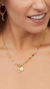 Savvy Cie Jewels 18K Gold Vermeil Multi-Color Lab Created Gem Necklace 20" + 2"