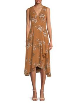 Calvin Klein | Floral Faux Wrap Dress商品图片,3.1折
