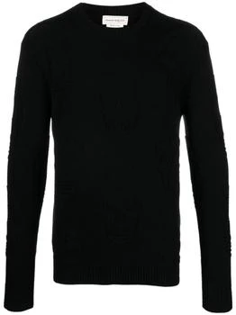 推荐Black Textured Skull Sweater商品