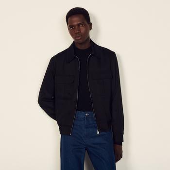 sandro leather jacket men, Sandro | Zip-up jacket商品图片 6折