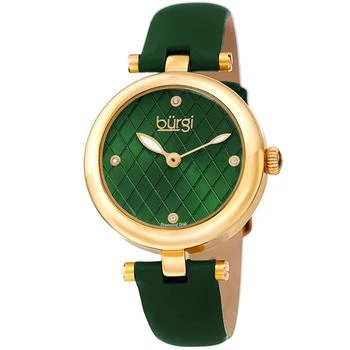 推荐Quartz Diamond Green Dial Green Leather Ladies Watch BUR196GN商品