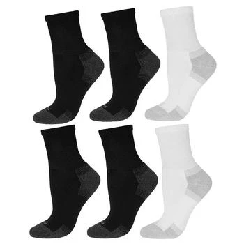 Memoi | Men's Diabetic Half Cushion Quarter 6 Pair Pack Socks 