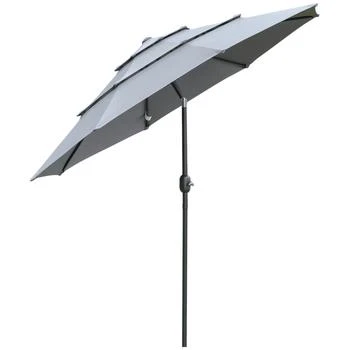 Streamdale Furniture | Streamdale 9FT 3 Tiers Patio Umbrella Outdoor Market Umbrella with Crank,商家Premium Outlets,价格¥1978