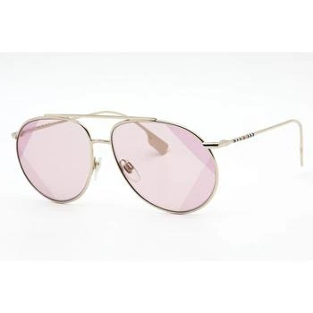 推荐Burberry Women's Sunglasses - Light Gold Aviator Frame Pink Lens | 0BE3138 110984商品