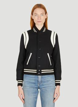 圣罗兰外套, Yves Saint Laurent | Teddy Varsity Jacket in Black商品图片 