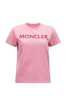 推荐Moncler - Logo Cotton T-Shirt - Pink - S - Moda Operandi商品