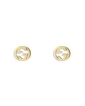 Gucci | 18K Yellow Gold Interlocking G Stud Earrings商品图片,7折, 独家减免邮费