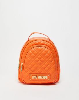 推荐Love Moschino quilted zip backpack in orange商品