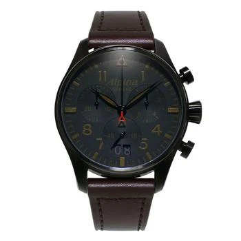 推荐Alpina Men's Leather Strap Watch - Startimer Pilot Chronograph Swiss | AL-372BBG4FBS6商品