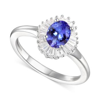 商品Macy's | Tanzanite (3/4 ct. t.w.) & Diamond (1/4 ct. t.w.) Ring in 14k White Gold (Also Available in Emerald, Sapphire & Ruby),商家Macy's,价格¥3800图片