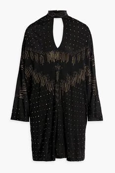 Camilla | Embellished cutout satin mini dress 2.0折