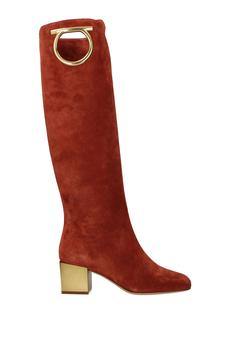 菲拉格慕鞋女靴, Salvatore Ferragamo | Boots avio Suede Orange商品图片 3.8折, 满$250享9.7折, 满折