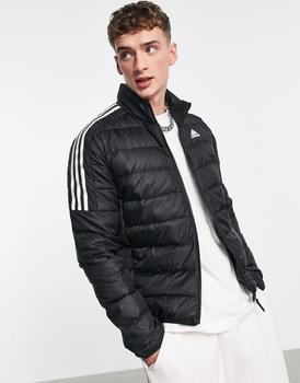 Adidas | adidas Outdoor down puffer jacket with three stripes in black商品图片,