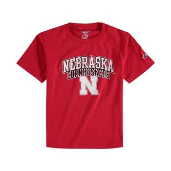 CHAMPION | Big Boys Scarlet Nebraska Huskers Jersey T-shirt 