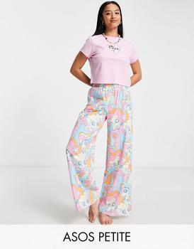 商品ASOS | ASOS DESIGN Petite Powerpuff Girls tee & trouser pyjama set in purple,商家ASOS,价格¥286图片