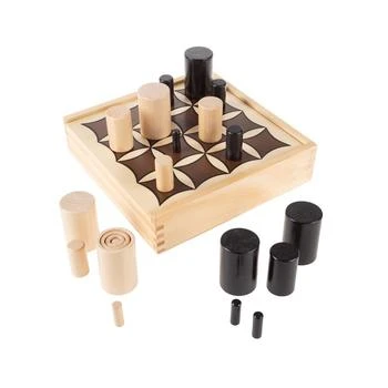 Trademark Global | Hey Play 3D Tic Tac Toe - Wooden Tabletop Competitive Hands -On Strategy, Logic And Skill Board Game For Two Players - Fun For Kids And Adults 